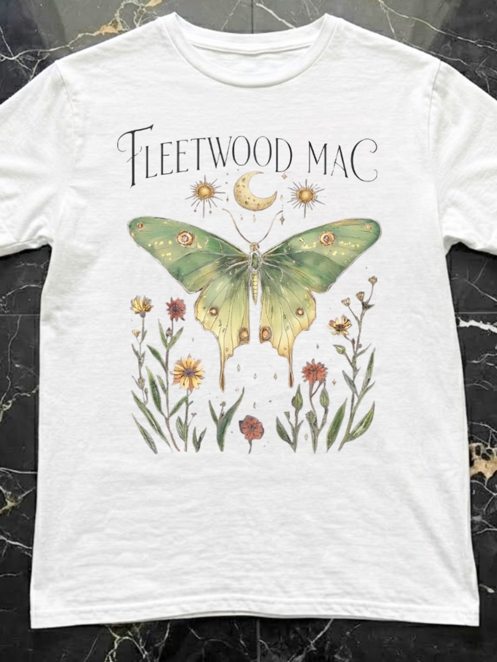 Fleetwood Mac Luna Moth Shirt | Classic Rock |  Bohemian | Fleetwood Mac fans